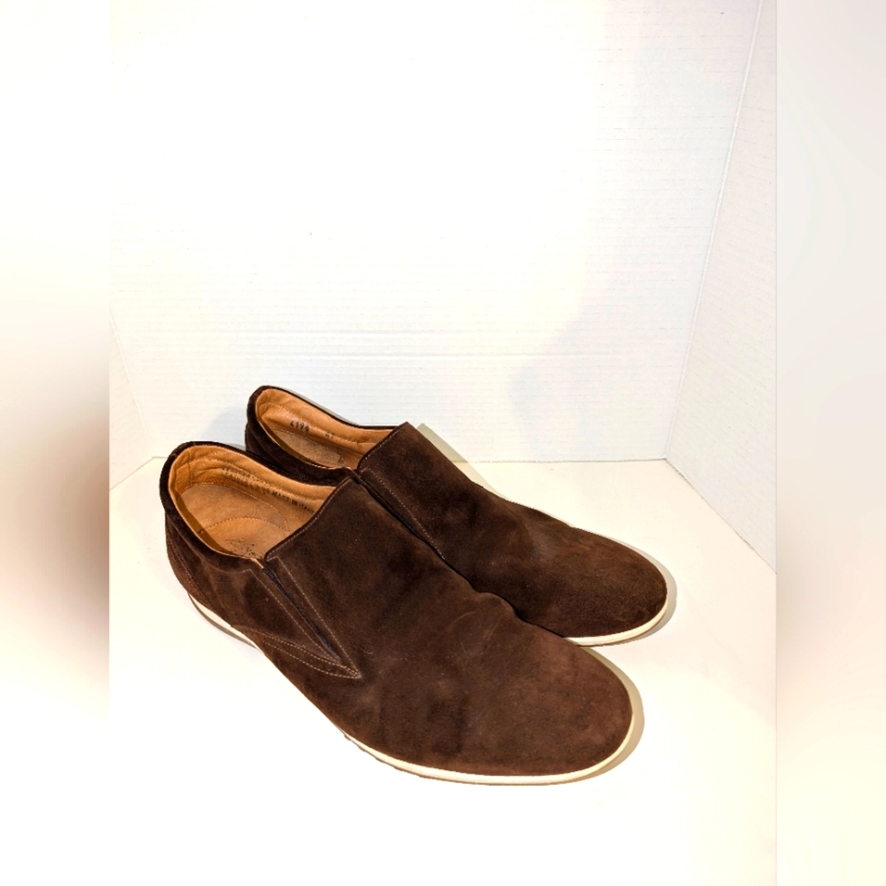 CALZOLORIA Coseana Men's‎ Leather Brown Slip-On Italian Loafers Size 13